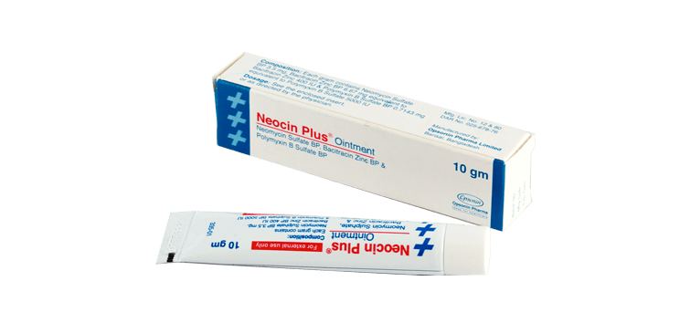 Neocin Plus((3.5 mg+400 IU+5000 IU)/gm)