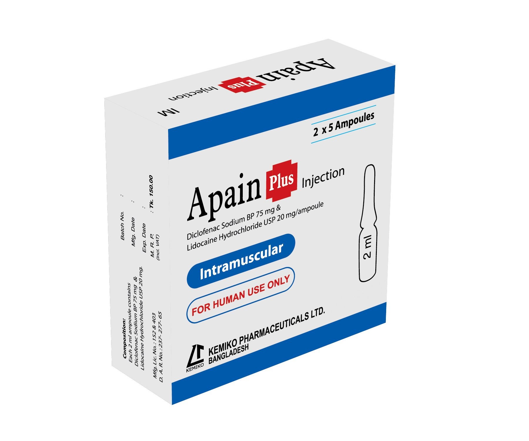 Apain Plus((75 mg+20 mg)/2 ml)